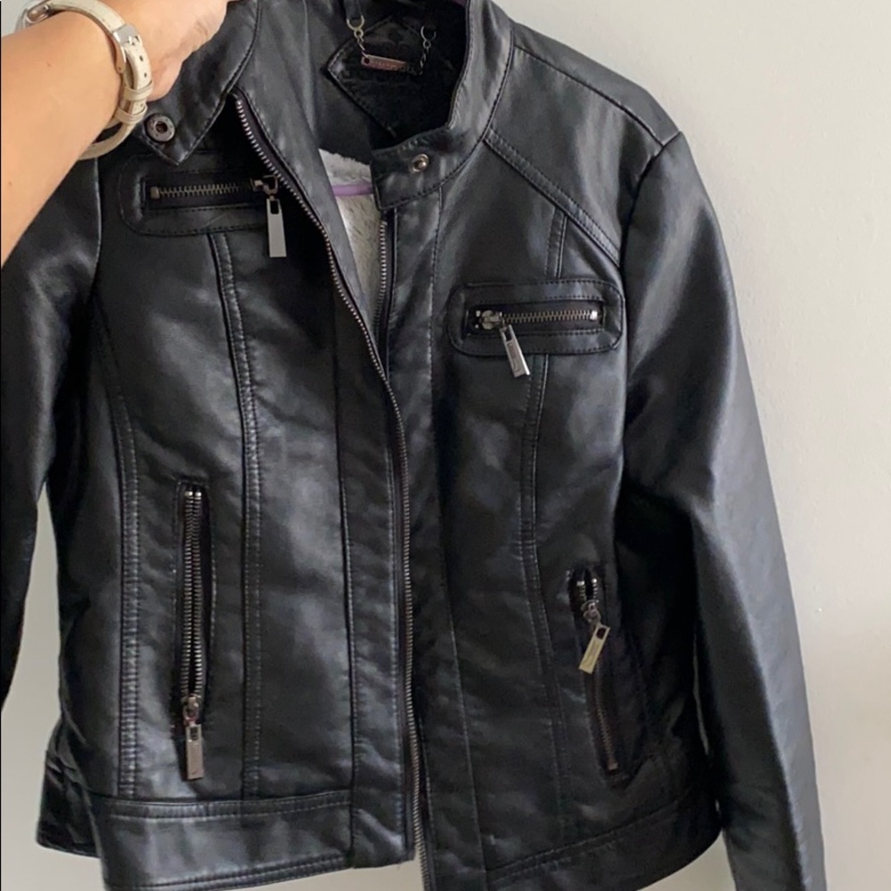 Black leather jacket